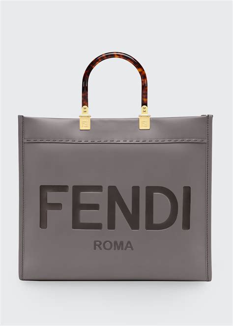 fendi leather shopper tote